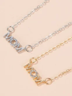 Rhinestone Mom Chain Necklaces