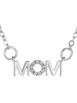 Rhinestone Mom Chain Necklaces