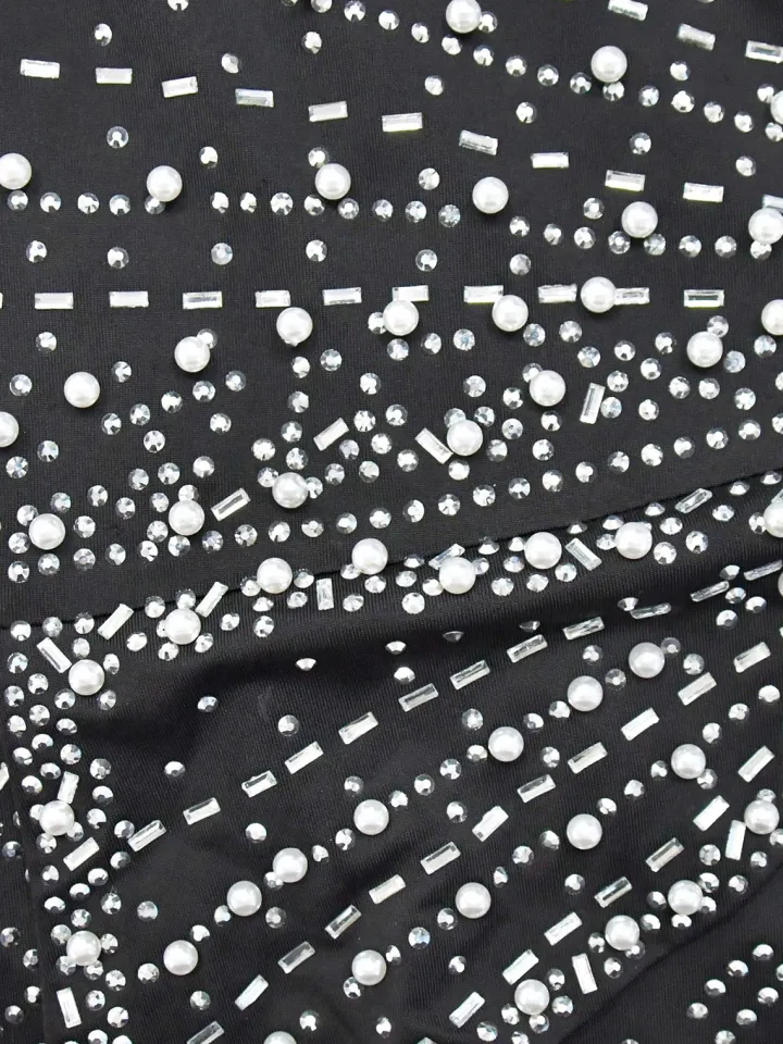 Rhinestone One-Shoulder Maxi Dress