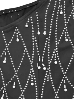 Rhinestone One-Shoulder Maxi Dress