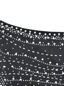 Rhinestone One-Shoulder Maxi Dress