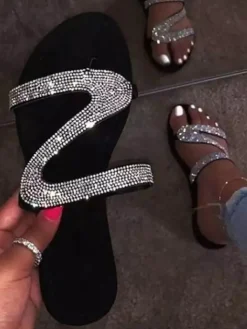 Rhinestone Patchwork Flip Flop