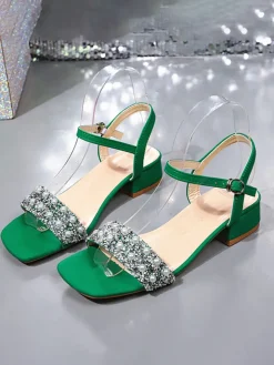 Rhinestone Pearl Strap Sandals