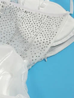 Rhinestone Spaghetti Strap Tulle Layered Dress