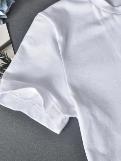 Rhinestone Split Hem Crop Top