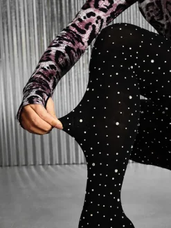 Rhinestone Stiletto Pointed Toe Pants Boots