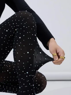 Rhinestone Stiletto Pointed Toe Pants Boots