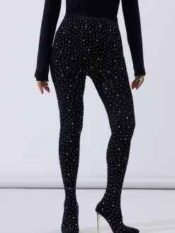 Rhinestone Stiletto Pointed Toe Pants Boots