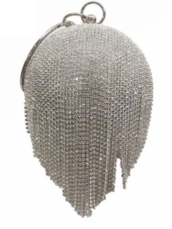 Rhinestone Tassel Clutch Handbag