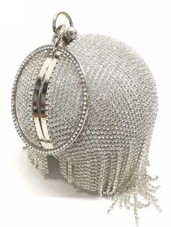 Rhinestone Tassel Clutch Handbag