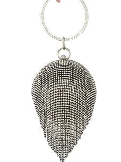 Rhinestone Tassel Clutch Handbag