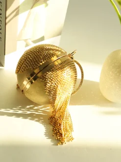 Rhinestone Tassel Clutch Handbag