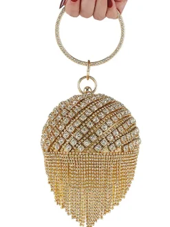 Rhinestone Tassels Ball Handbags