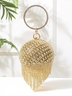Rhinestone Tassels Ball Handbags