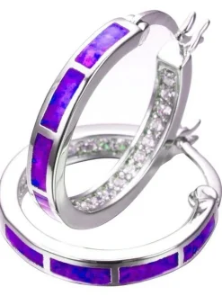 Round Colored Rhinestone Earrings