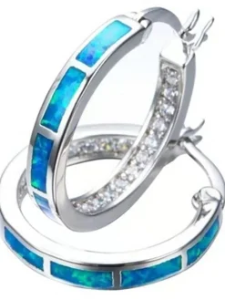 Round Colored Rhinestone Earrings