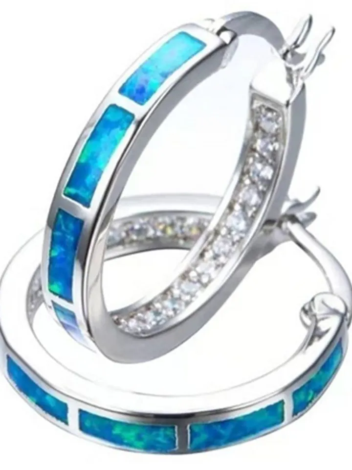 Round Colored Rhinestone Earrings