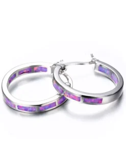 Round Colored Rhinestone Earrings