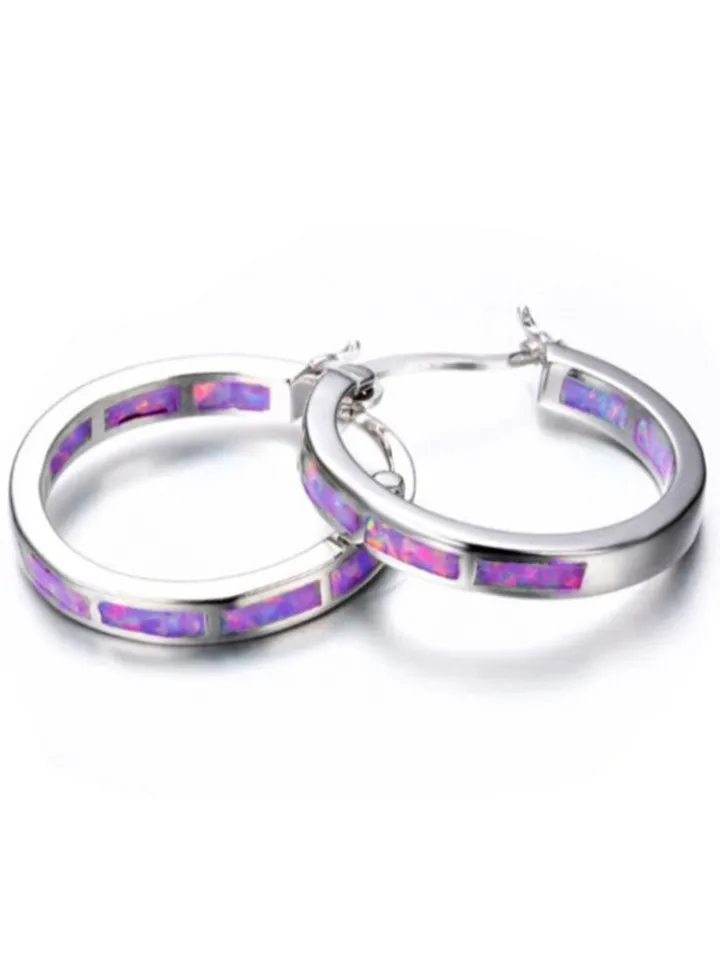 Round Colored Rhinestone Earrings