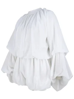 Ruffle Lantern Sleeve Top Shorts Set