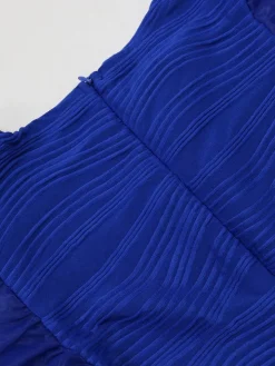 Ruffle Sleeve Patchwork Midi Dress