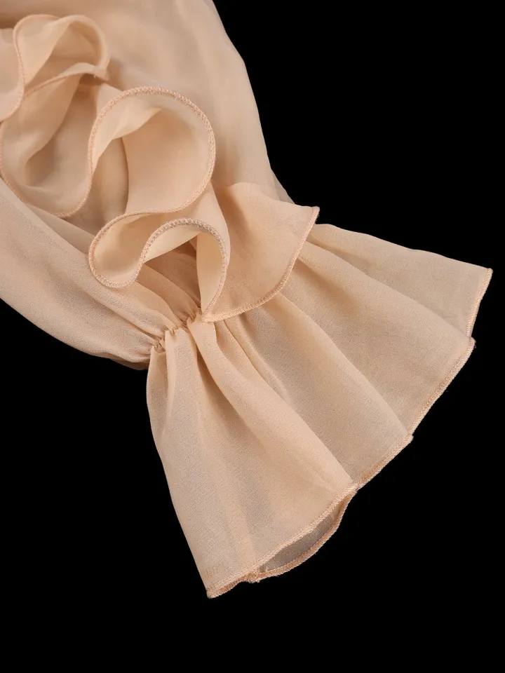 Ruffled Off-Shoulder Pleated Maxi Dress