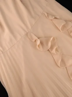 Ruffled Off-Shoulder Pleated Maxi Dress