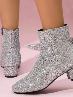 Sequin Glitter Ankle Boots