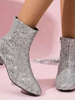 Sequin Glitter Ankle Boots
