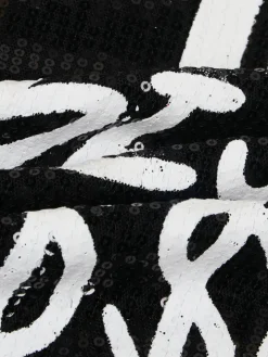 Sequin Letter Print Mini Dress