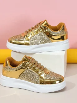 Sequin Platform Sneakers