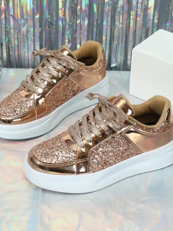 Sequin Platform Sneakers