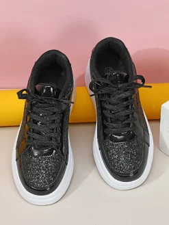 Sequin Platform Sneakers