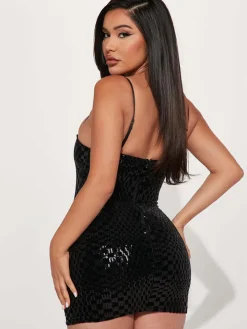 Sequin Spaghetti Strap Bodycon Mini Dress