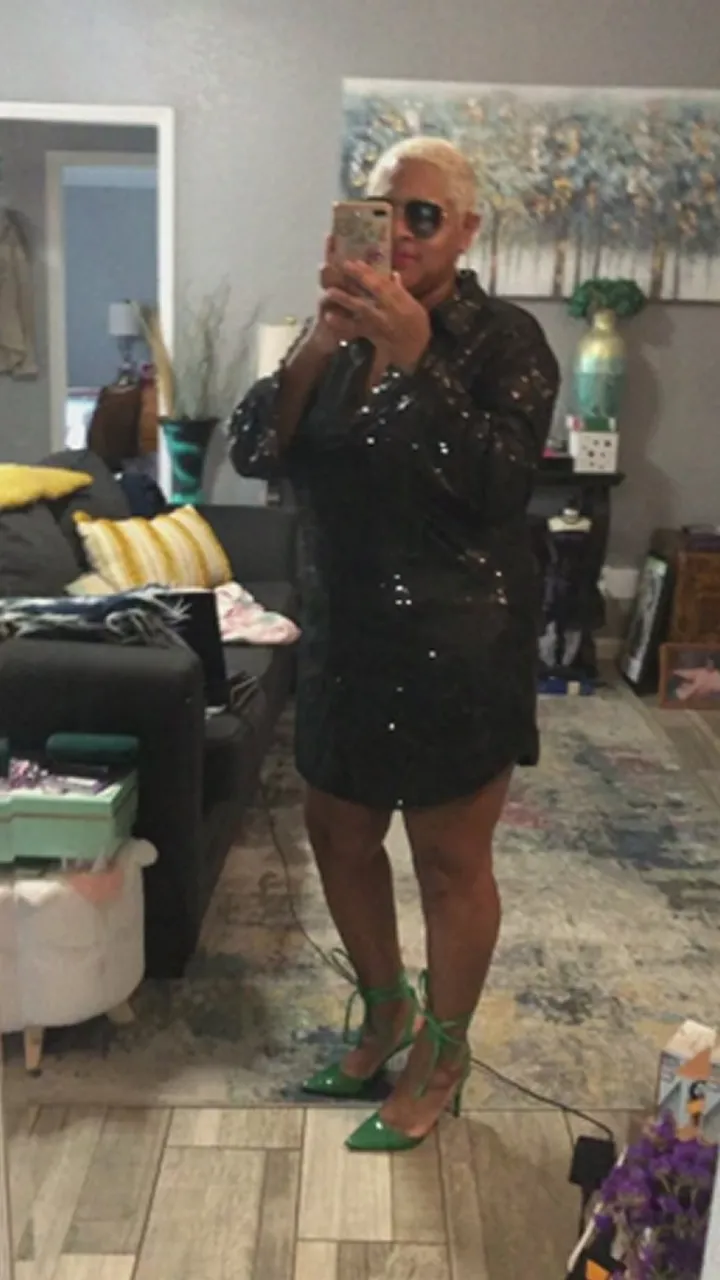 Sequins Long Sleeve Shirts Mini Dress