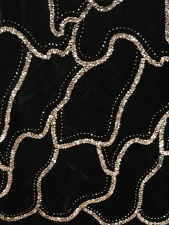 Sequins Strapless Velvet Maxi Dress