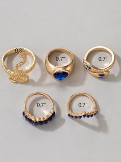 Serpent Imitation Emeralds and Diamonds Ring Set