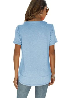 Short Sleeve Crewneck Side Split Top