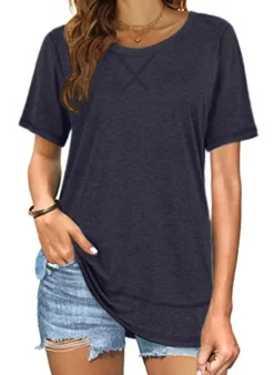 Short Sleeve Crewneck Side Split Top