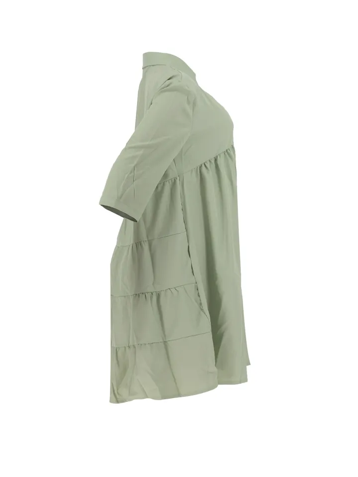 Short Sleeve Ruffle Swing Mini Dress