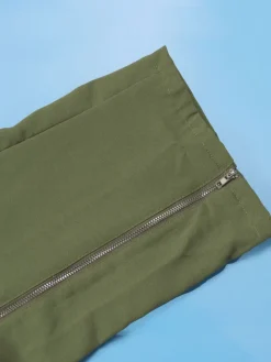 Short Sleeve Zipper Pocket Wide Leg Jumpsuit