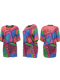 Short Sleeves Sequins Mini Dress