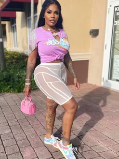 Short Sleeves Side Split T Shirt