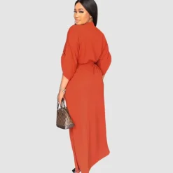 Side Pleated Cargo Cinched Waist Dress