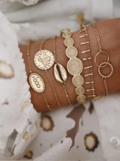 Six Piece Minimalist Shell Bracelets