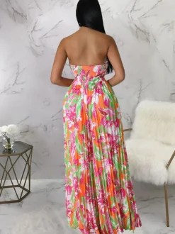 Sleeveless Backless Floral Wide Leg Jumpsuit