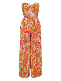 Sleeveless Backless Floral Wide Leg Jumpsuit