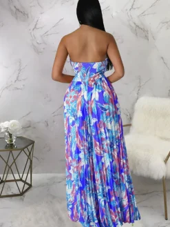 Sleeveless Backless Floral Wide Leg Jumpsuit