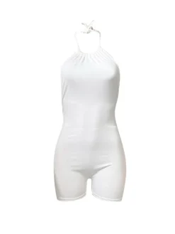 Sleeveless Backless Halter Bodycon Romper