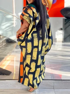 Sleeveless Color Block Split Loose Dress